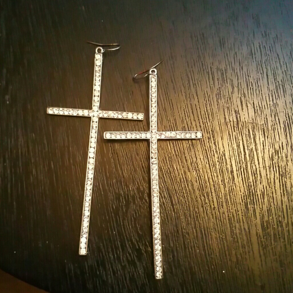 Silver Cross Earrings